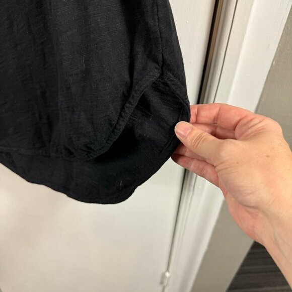 Wilt black 100% cotton cold shoulder round bottom hem long sleeve top - Picture 7 of 8